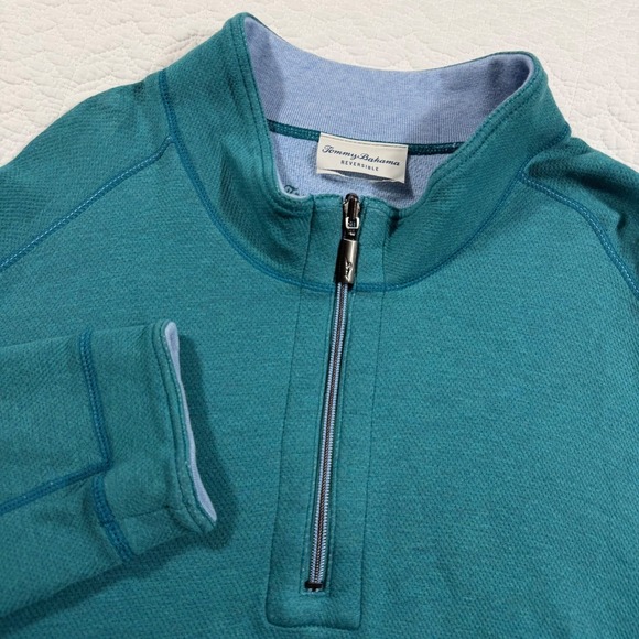 Tommy Bahama Other - Tommy Bahama Reversible Mens XXL Pullover Sweatshirt Teal Blue Cotton Tencel